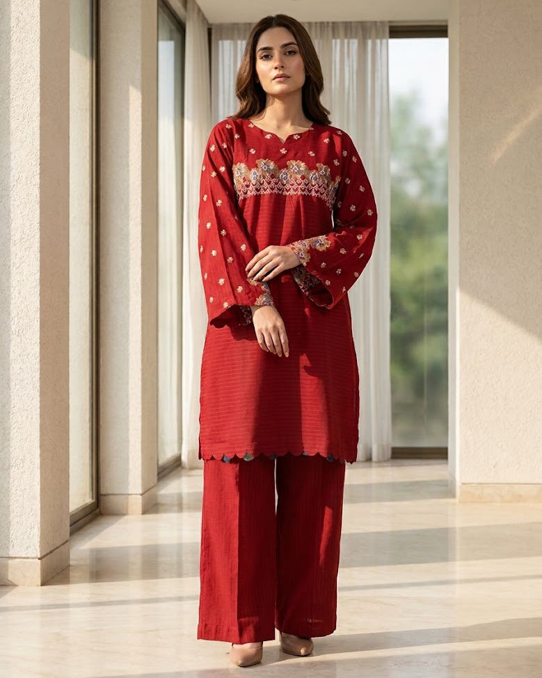 MULBERRY EMBROIDED 2PC
