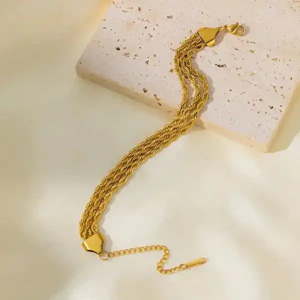 Cubic  Twisted Rope Stainless Bracelate