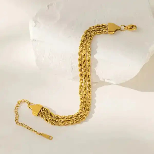 Cubic  Twisted Rope Stainless Bracelate