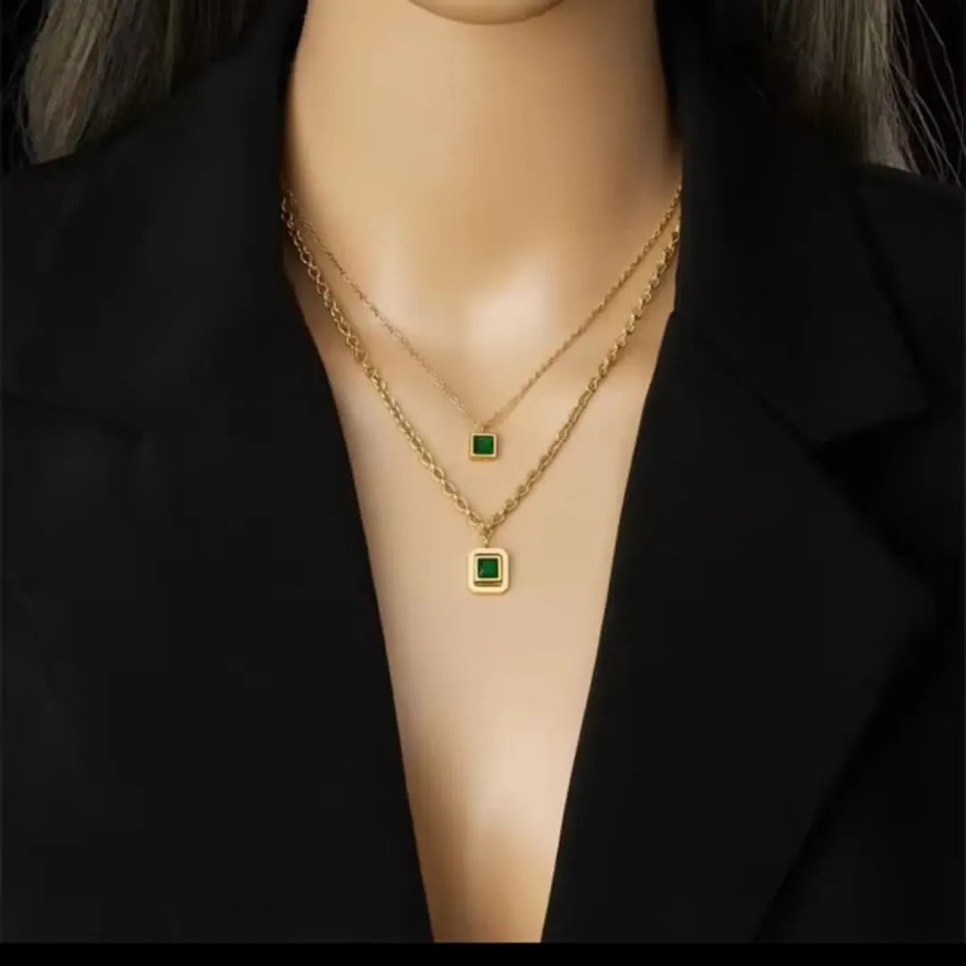 Double Layer Emerald Necklace