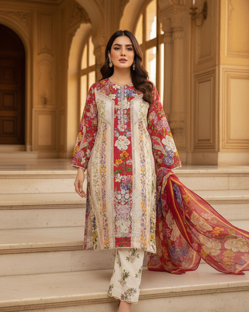 Roheenaz Embroidered 3-Piece