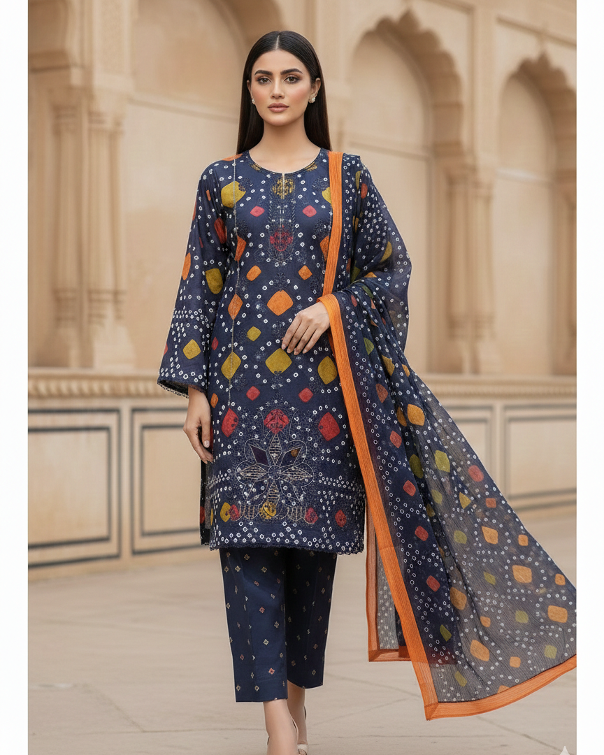 Berry Embroidered 3PC