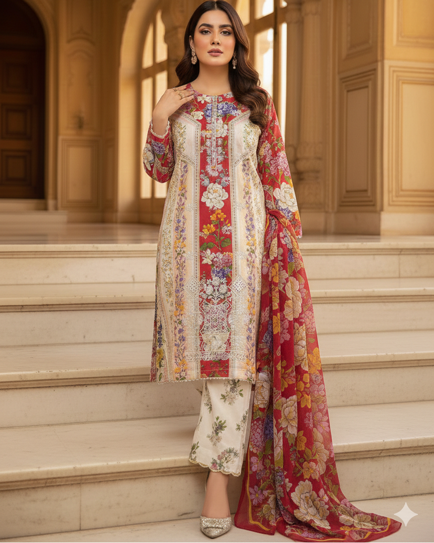 Roheenaz Embroidered 3-Piece