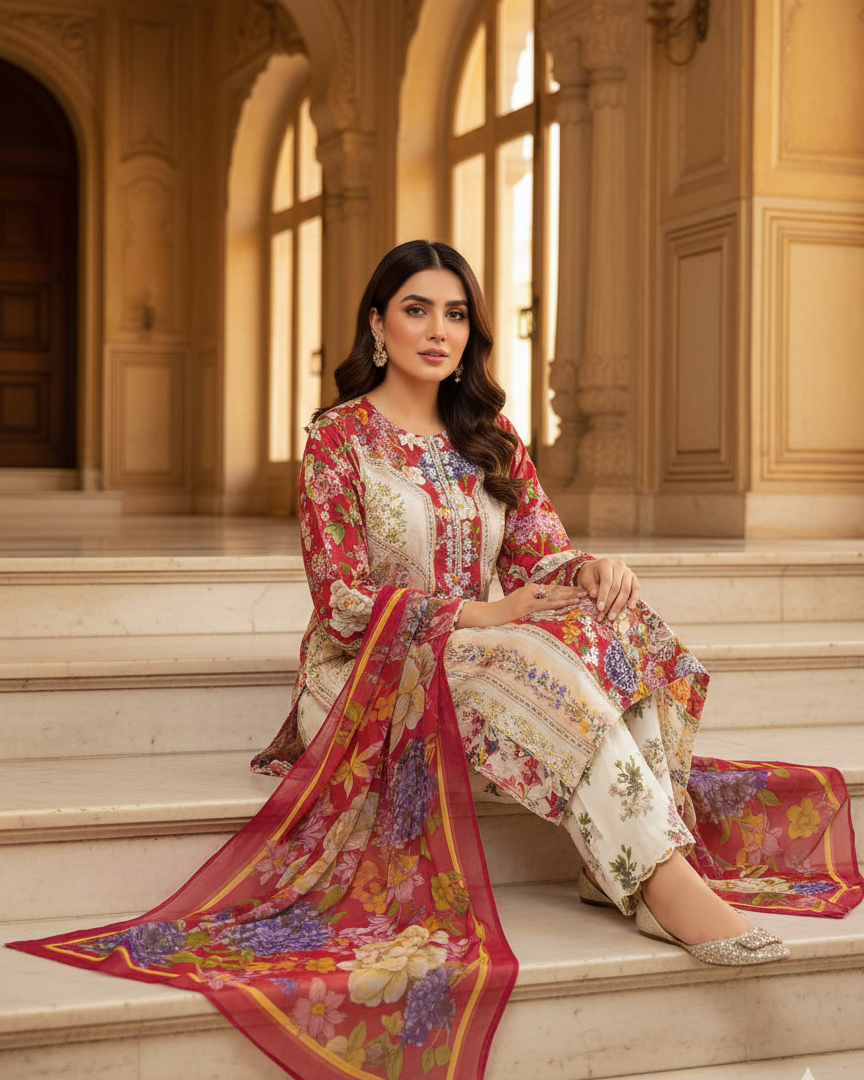 Roheenaz Embroidered 3-Piece