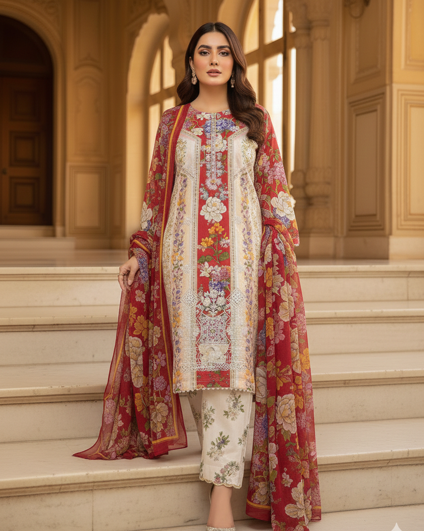 Roheenaz Embroidered 3-Piece