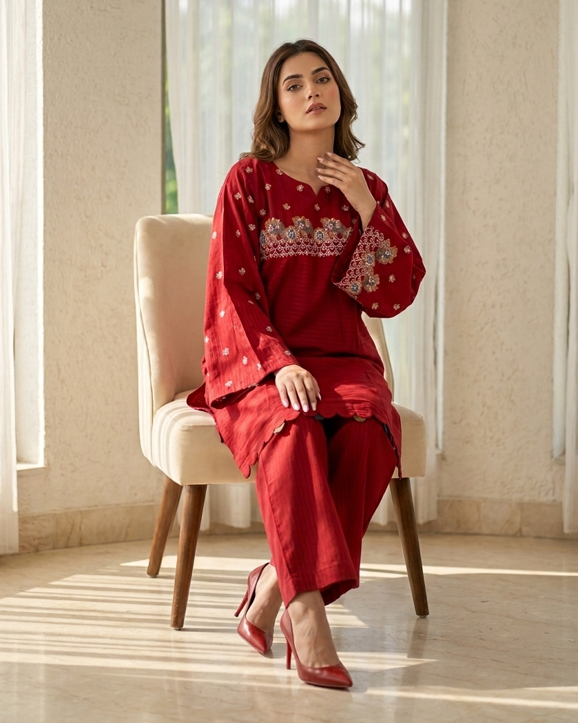 MULBERRY EMBROIDED 2PC
