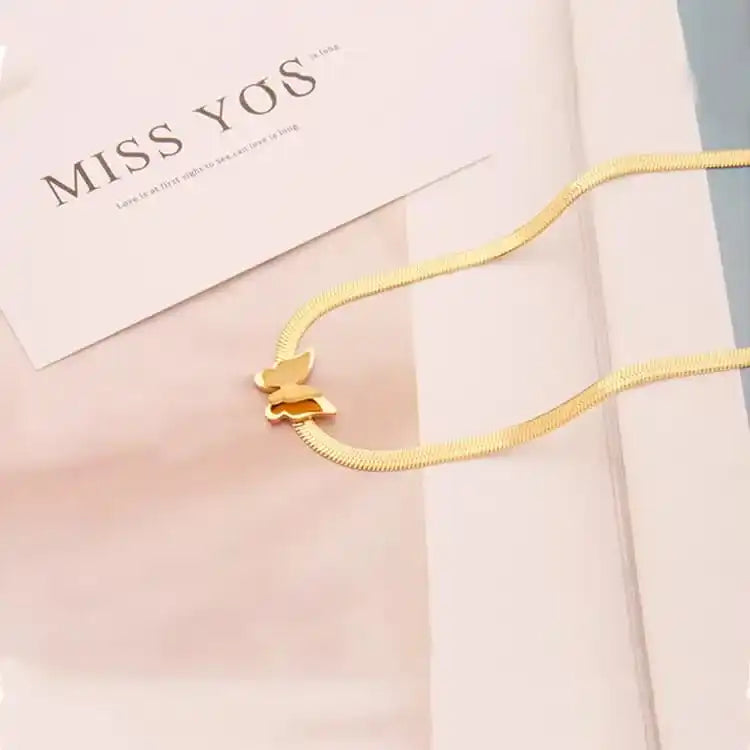 Gold Butterfly stainless steel chain