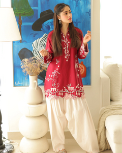ROSETTE EMBROIDED 2PC