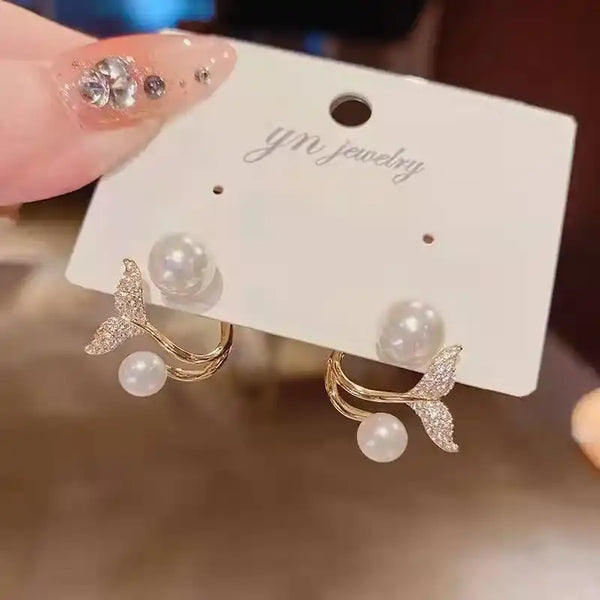 Korean Crystal  Fish Tail Studs